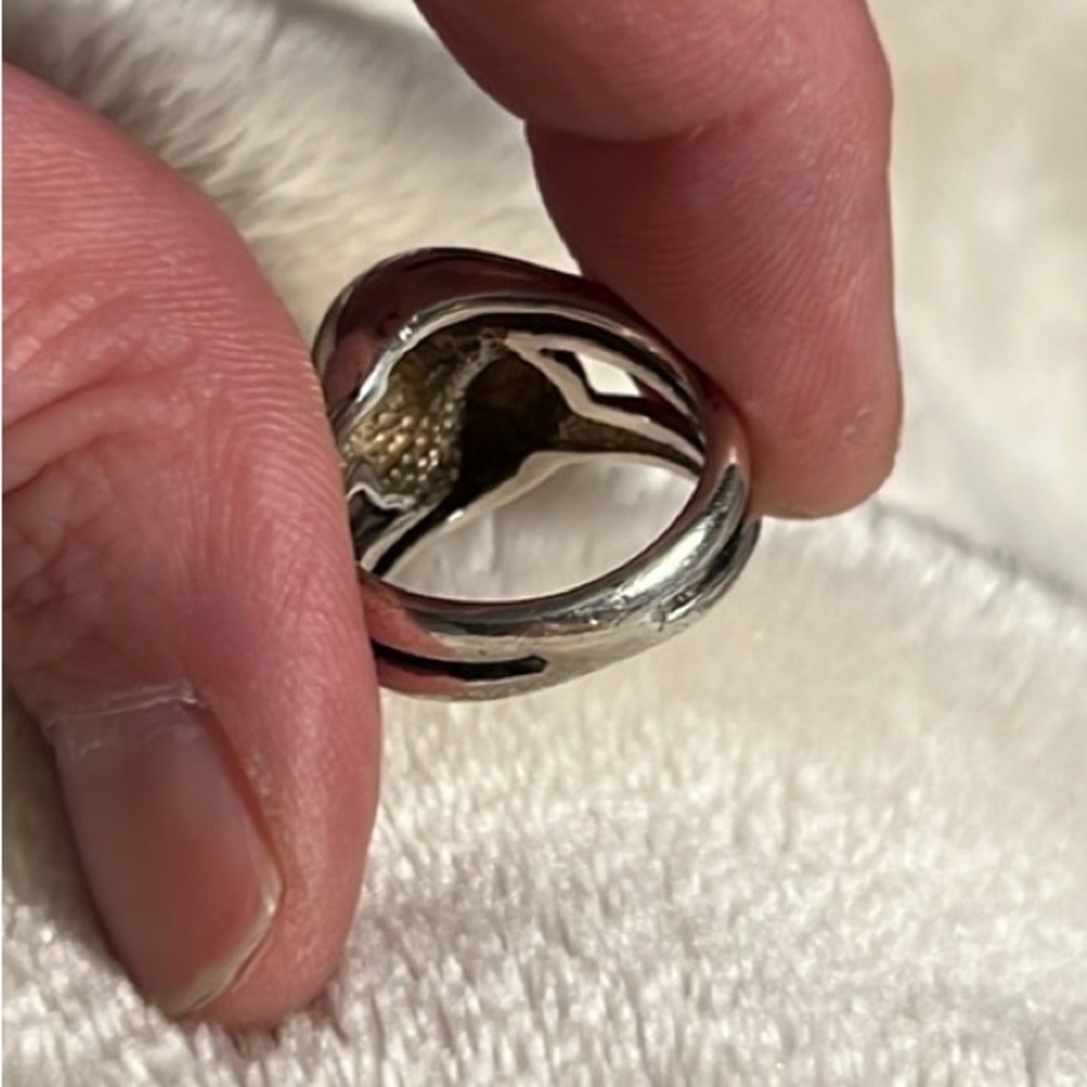 JAMES AVERY 🩶 VINTAGE INSCRIBED CHUNKY STAMPED STERLING SILVER RING Women’s 5 - Picture 9 of 10